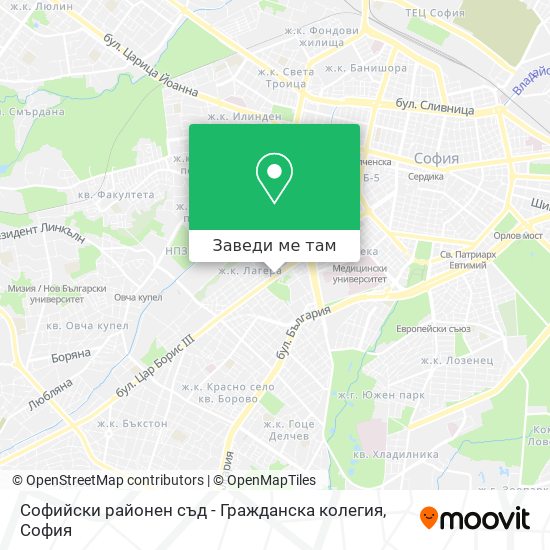 Софийски районен съд - Гражданска колегия карта
