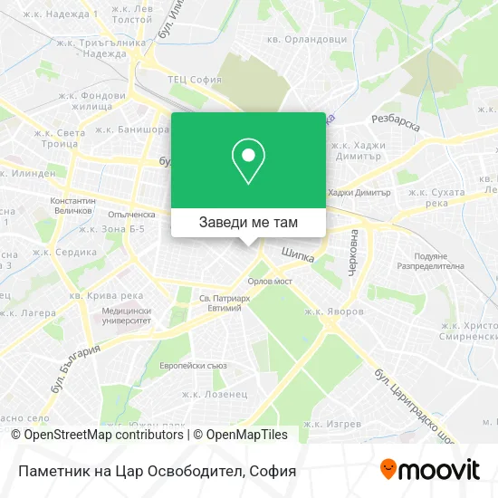 Паметник на Цар Освободител карта
