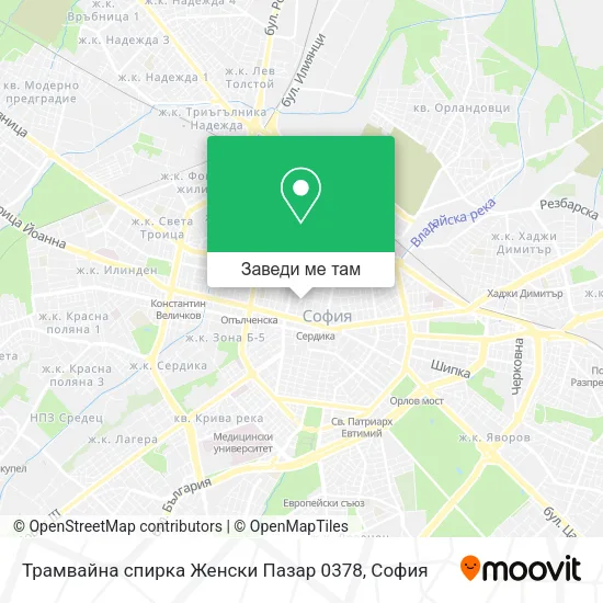 Трамвайна спирка  Женски Пазар  0378 карта