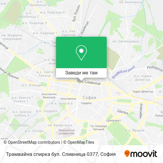 Трамвайна спирка  бул. Сливница  0377 карта
