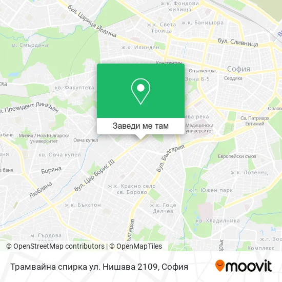Трамвайна спирка  ул. Нишава  2109 карта