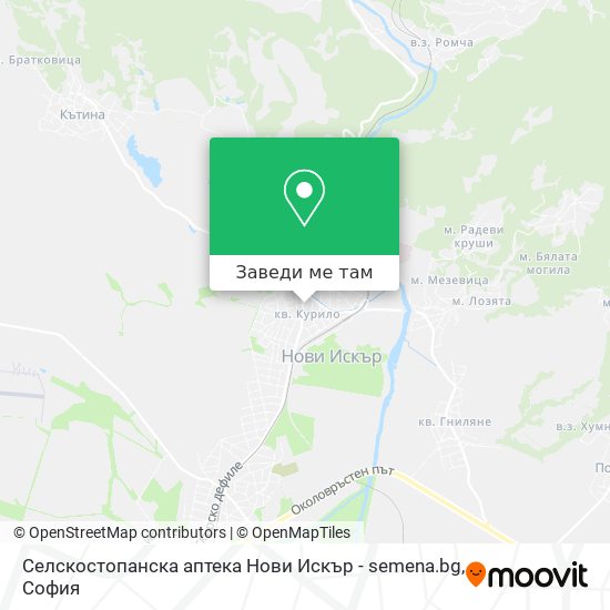 Селскостопанска аптека Нови Искър - semena.bg карта