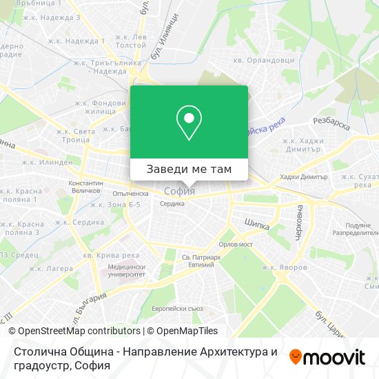Столична Община - Направление  Архитектура и градоустр карта