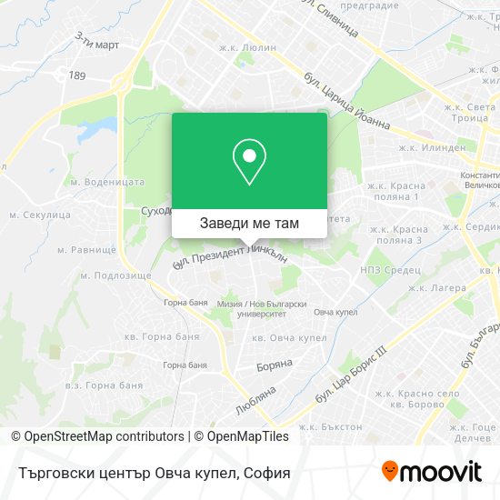 Търговски център  Овча купел карта