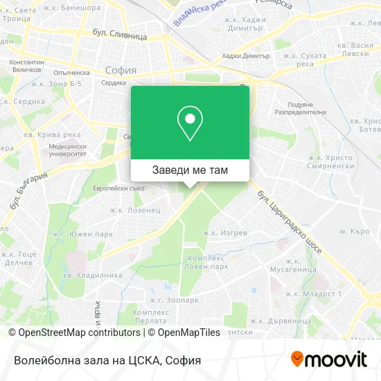 Волейболна зала на ЦСКА карта
