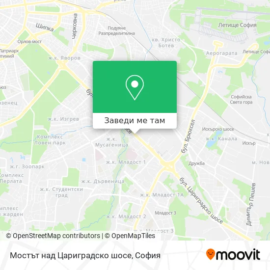 Мостът над Цариградско шосе карта