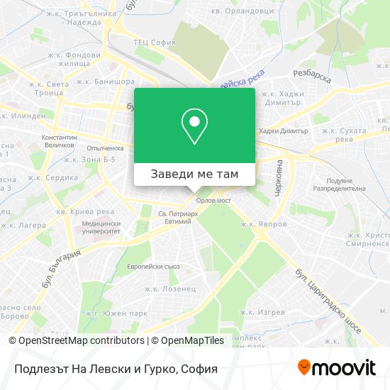 Подлезът На Левски и Гурко карта
