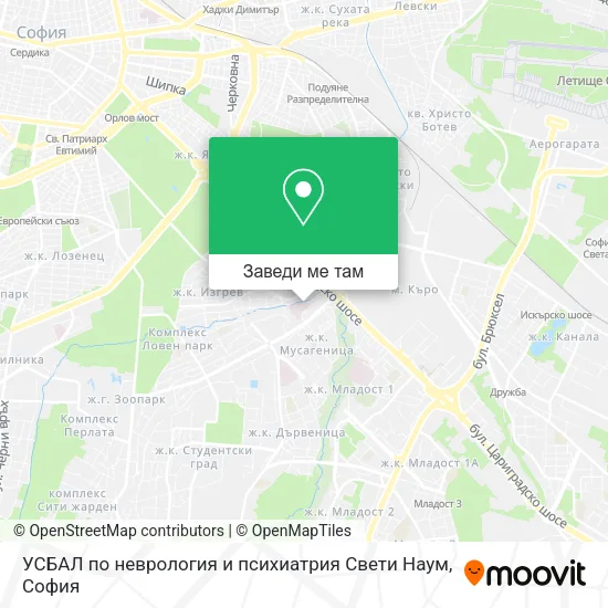 УСБАЛ по неврология и психиатрия  Свети Наум карта
