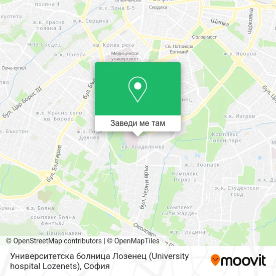 Университетска болница Лозенец (University hospital Lozenets) карта