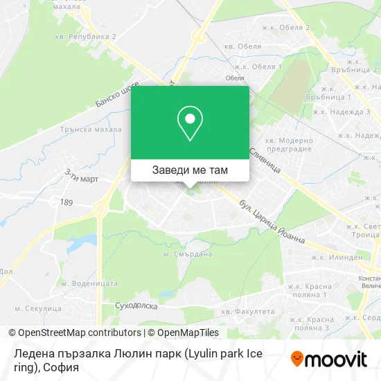 Ледена пързалка Люлин парк (Lyulin park Ice ring) карта