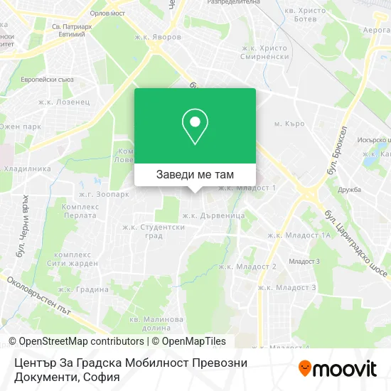 Център За Градска Мобилност Превозни Документи карта
