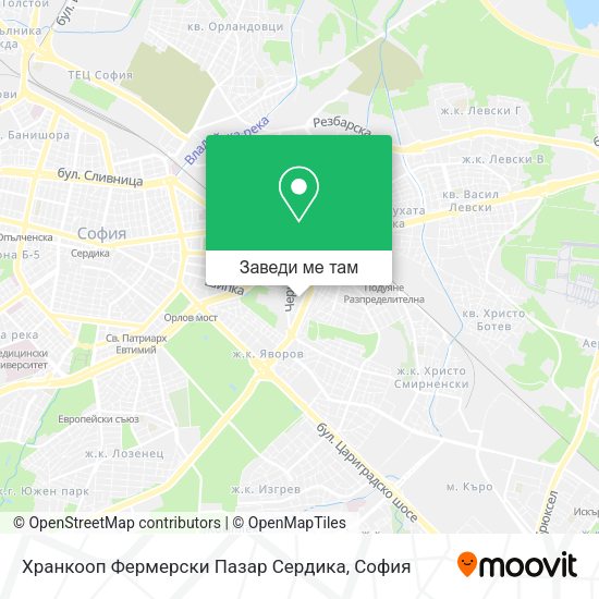 Хранкооп Фермерски Пазар Сердика карта