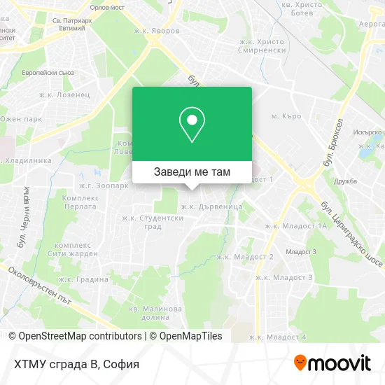 ХТМУ сграда В карта