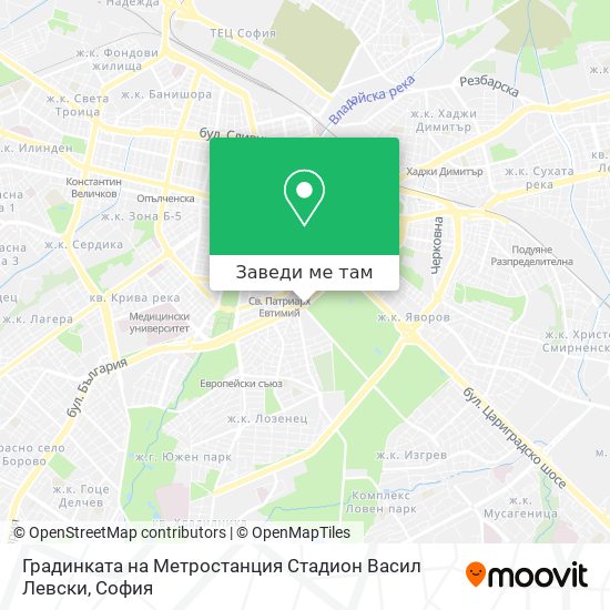 Градинката на Метростанция  Стадион Васил Левски карта