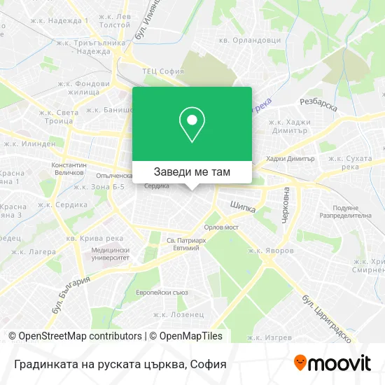 Градинката на руската църква карта