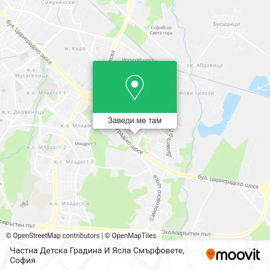 Частна Детска Градина И Ясла  Смърфовете карта