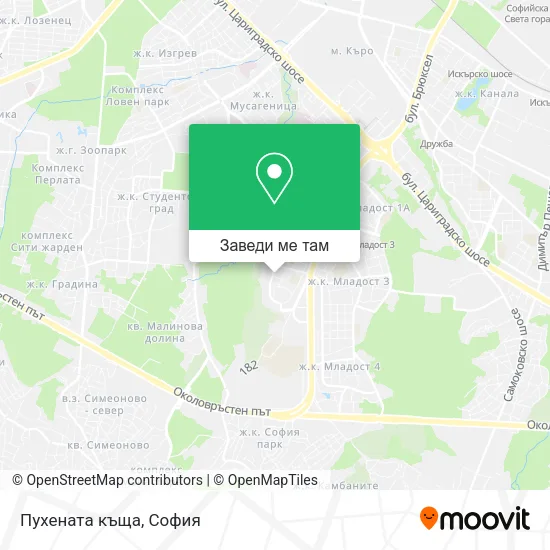 Пухената къща карта