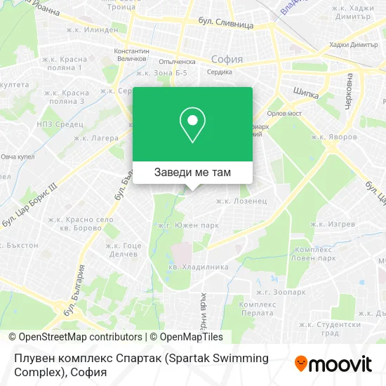 Плувен комплекс Спартак (Spartak Swimming Complex) карта