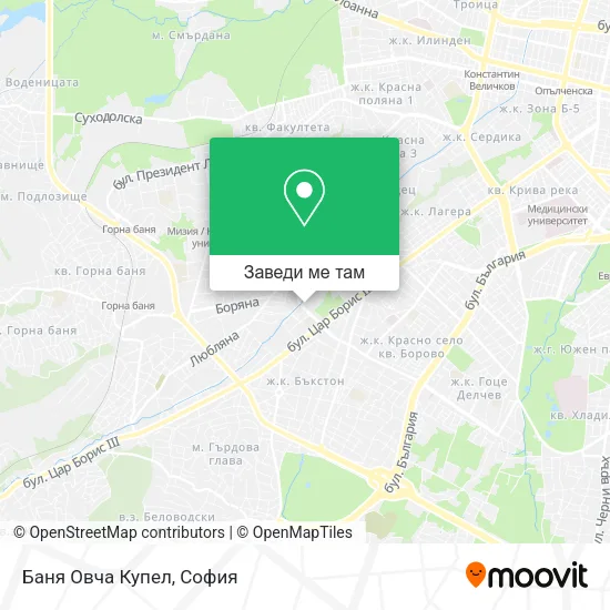 Баня Овча Купел карта