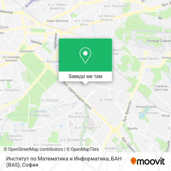 Институт по Математика и Информатика, БАН (BAS) карта