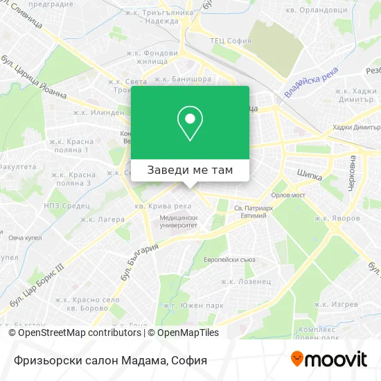 Фризьорски салон Мадама карта