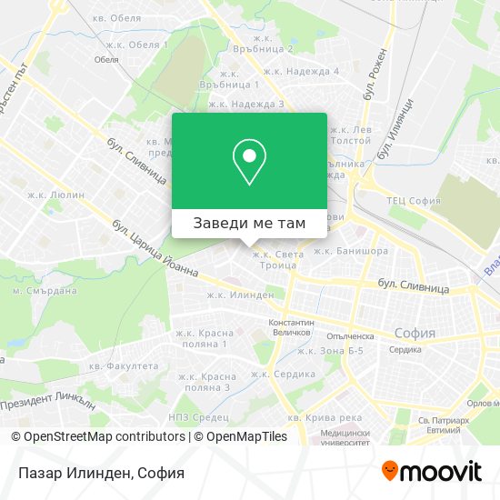 Пазар  Илинден карта