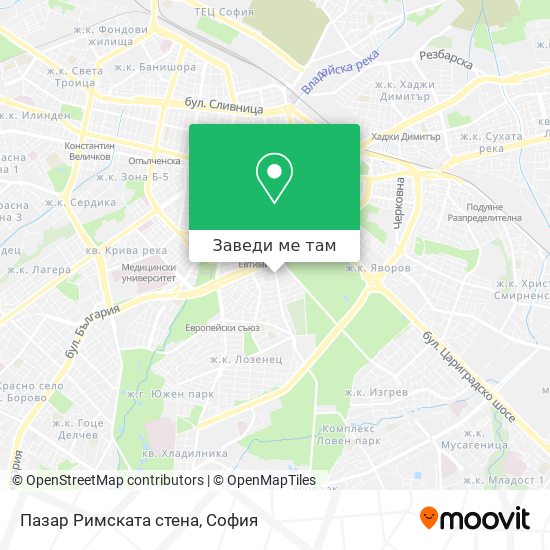 Пазар Римската стена карта