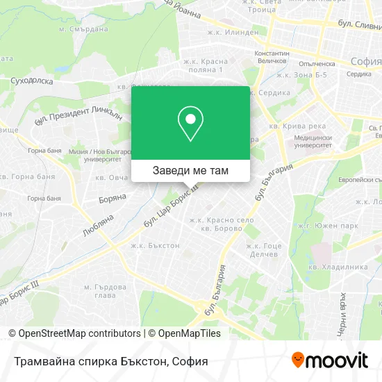 Трамвайна спирка Бъкстон карта