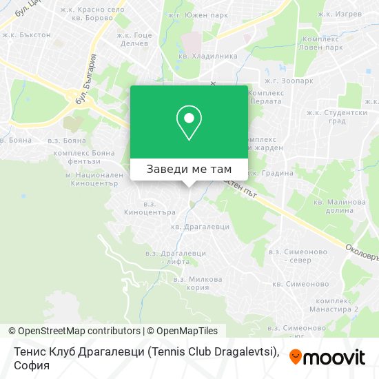 Тенис Клуб Драгалевци (Tennis Club Dragalevtsi) карта