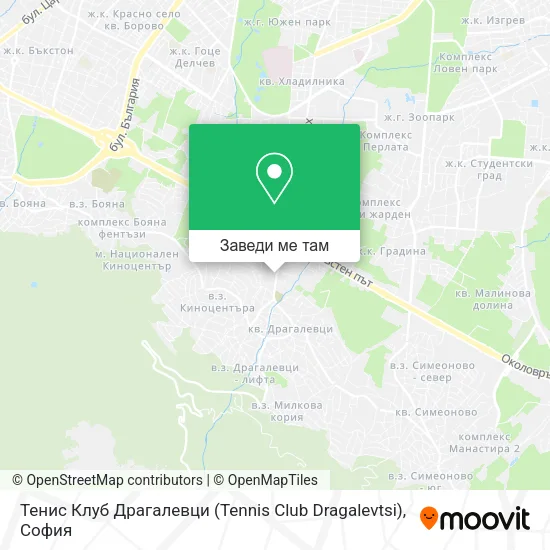 Тенис Клуб Драгалевци (Tennis Club Dragalevtsi) карта