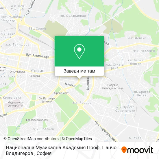 Национална Музикална Академия  Проф. Панчо Владигеров карта