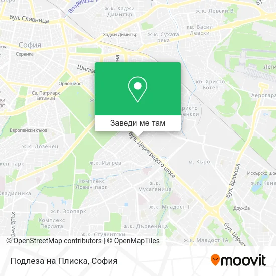 Подлеза на  Плиска карта