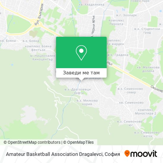 Amateur Basketball Association Dragalevci карта