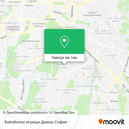 Бейзболно игрище  Диана карта