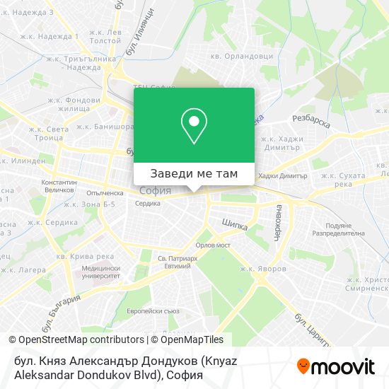бул. Княз Александър Дондуков (Knyaz Aleksandar Dondukov Blvd) карта