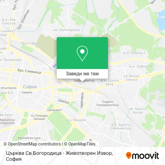 Църква Св.Богородица - Животворен Извор карта