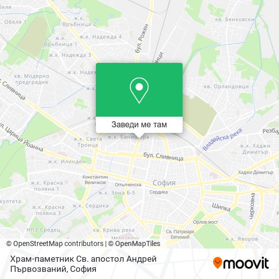 Храм-паметник  Св. апостол Андрей Първозваний карта