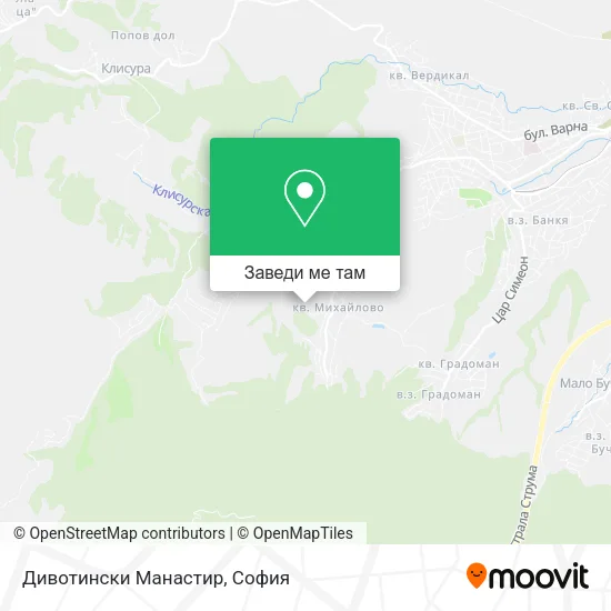 Дивотински Манастир карта