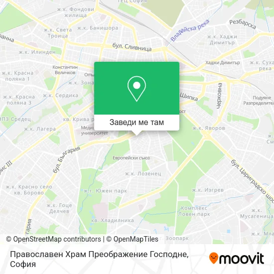Православен Храм Преображение Господне карта
