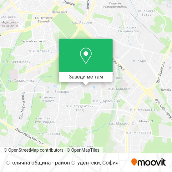 Столична община - район Студентски карта