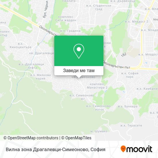 Вилна зона Драгалевци-Симеоново карта