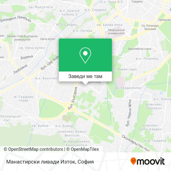 Манастирски ливади Изток карта