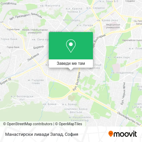 Манастирски ливади Запад карта