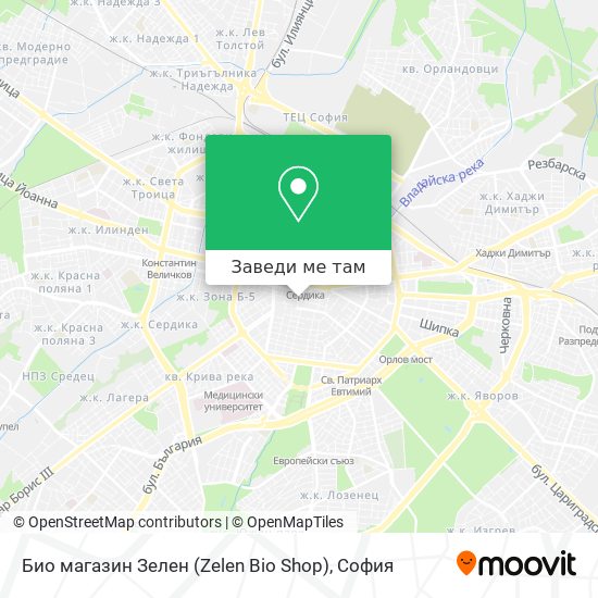 Био магазин  Зелен  (Zelen Bio Shop) карта