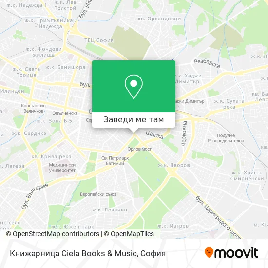 Книжарница Ciela Books & Music карта