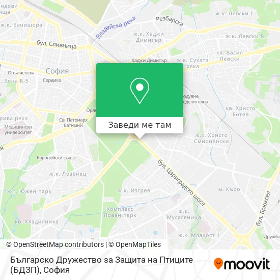 Българско Дружество за Защита на Птиците (БДЗП) карта