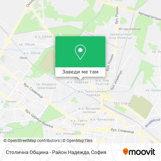 Столична Община - Район Надежда карта