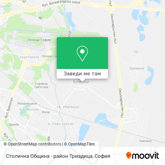 Столична Община - район Триадица карта