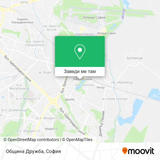 Община Дружба карта