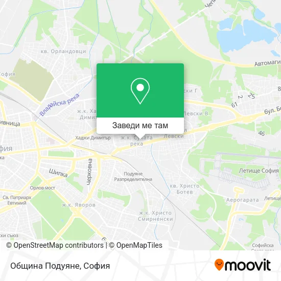 Община Подуяне карта
